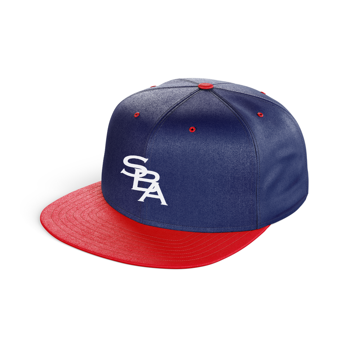 Red Baseball Cap with Navy \'TPA\' Applique Classic Snapback Hat Custom A to Z Initial Letters, Navy Red  main image 4